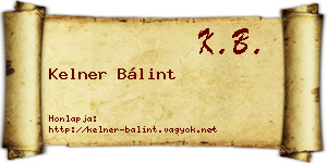 Kelner Bálint névjegykártya