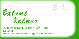 balint kelner business card